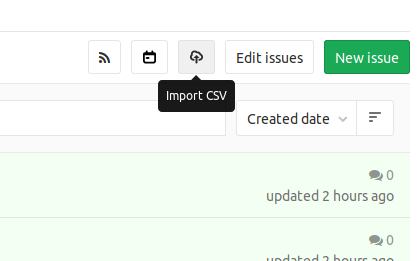 Import CSV button
